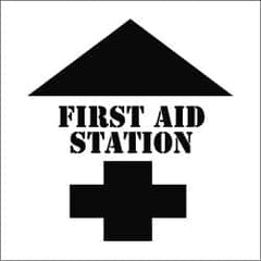 NMC - First Aid Station Stencil - 0.06 Inch Thick, Polyethylene, English - Americas Industrial Supply