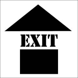 NMC - Exit Stencil - 0.06 Inch Thick, Polyethylene, English - Americas Industrial Supply
