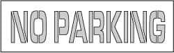 NMC - No Parking Stencil - 8 Inch High x 67 Inch Wide Character x 0.06 Inch Thick, Polyethylene, English - Americas Industrial Supply