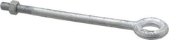 Gibraltar - 1,200 Lb Capacity, Steel, 3/8-16 Thread, Fixed Lifting Eye Bolt - Partially Threaded, 6" Shank, 1-1/2" Thread Length, No Shoulder - Americas Industrial Supply