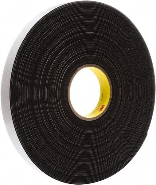 3M - 108' Long x 1" Wide, High Density Foam Tape Weatherstripping - 1/16" Door Thickness, Vinyl - Americas Industrial Supply