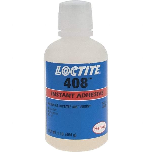 Loctite - 16 oz Bottle Clear Instant Adhesive - 408 1 LB BOTTLE PRISM INSTANT ADHESIVE - Americas Industrial Supply