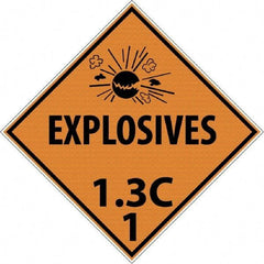 NMC - 10-3/4" Wide x 10-3/4" High, Rigid Plastic Placard - Black on Orange, UV Resistant, Chemical Resistant, Graffiti Proof - Americas Industrial Supply