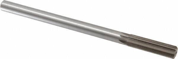 Interstate - 0.615" High Speed Steel 6 Flute Chucking Reamer - Straight Flute, 9/16" Straight Shank, 2-1/4" Flute Length, 9" OAL - Americas Industrial Supply