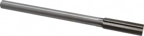 Interstate - 0.695" High Speed Steel 6 Flute Chucking Reamer - Straight Flute, 9/16" Straight Shank, 2-1/4" Flute Length, 9" OAL - Americas Industrial Supply