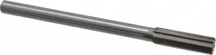 Interstate - 0.696" High Speed Steel 6 Flute Chucking Reamer - Straight Flute, 9/16" Straight Shank, 2-1/4" Flute Length, 9" OAL - Americas Industrial Supply