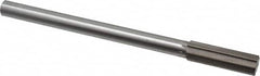 Interstate - 0.698" High Speed Steel 6 Flute Chucking Reamer - Straight Flute, 9/16" Straight Shank, 2-1/4" Flute Length, 9" OAL - Americas Industrial Supply