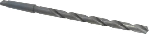 Interstate - 19/32", 2MT 118° Point High Speed Steel Taper Shank Drill Bit - Oxide Finish, 8" Flute Length, 12" OAL, Spiral Flute, Series 502 - Americas Industrial Supply