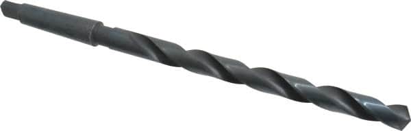 Interstate - 5/8", 2MT 118° Point High Speed Steel Taper Shank Drill Bit - Oxide Finish, 8" Flute Length, 12" OAL, Spiral Flute, Series 502 - Americas Industrial Supply