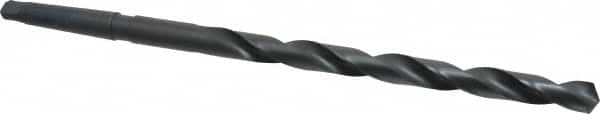 Interstate - 45/64", 2MT 118° Point High Speed Steel Taper Shank Drill Bit - Oxide Finish, 10" Flute Length, 15" OAL, Spiral Flute, Series 502 - Americas Industrial Supply