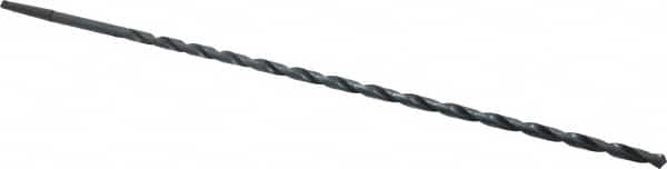 Interstate - 7/16", 1MT 118° Point High Speed Steel Taper Shank Drill Bit - Oxide Finish, 17" Flute Length, 24" OAL, Spiral Flute, Series 502 - Americas Industrial Supply
