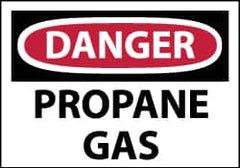 NMC - Hazardous Materials Label, Header: DANGER - Legend: Danger - Propane Gas, English, Red, Black & White, 5" Long x 3" High, Sign Muscle Finish - Americas Industrial Supply