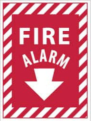 NMC - Fire Alarm, Aluminum Fire Sign - 9" Wide x 12" High - Americas Industrial Supply