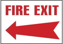 NMC - Fire Exit, Pressure Sensitive Vinyl Fire Sign - 14" Wide x 10" High - Americas Industrial Supply