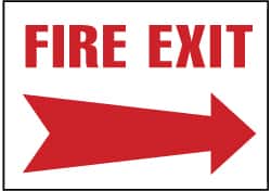 NMC - Fire Exit, Plastic Fire Sign - 14" Wide x 10" High - Americas Industrial Supply