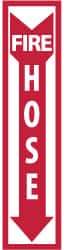 NMC - Fire Hose, Pressure Sensitive Vinyl Fire Sign - 4" Wide x 18" High - Americas Industrial Supply