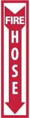 NMC - Fire Hose, Plastic Fire Sign - 4" Wide x 18" High - Americas Industrial Supply