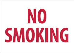 NMC - "No Smoking", 10" Long x 14" Wide, Aluminum Safety Sign - Rectangle, 0.04" Thick, Use for Smoking Regulations - Americas Industrial Supply