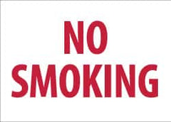 NMC - "No Smoking", 10" Long x 14" Wide, Aluminum Safety Sign - Rectangle, 0.04" Thick, Use for Smoking Regulations - Americas Industrial Supply