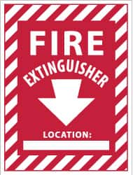 NMC - Fire Extinguisher Location: ____, Plastic Fire Sign - 9" Wide x 12" High - Americas Industrial Supply