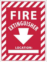 NMC - Fire Extinguisher Location: ____, Pressure Sensitive Vinyl Fire Sign - 9" Wide x 12" High - Americas Industrial Supply