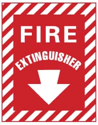 NMC - Fire Extinguisher, Aluminum Fire Sign - 9" Wide x 12" High - Americas Industrial Supply