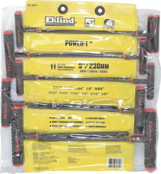 Eklind - 11 Piece T-Handle Ball End Hex Key Set - Exact Industrial Supply