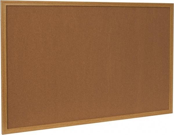 UNIVERSAL - 36" Wide x 24" High Open Cork Bulletin Board - Wood Frame, Natural Tan - Americas Industrial Supply