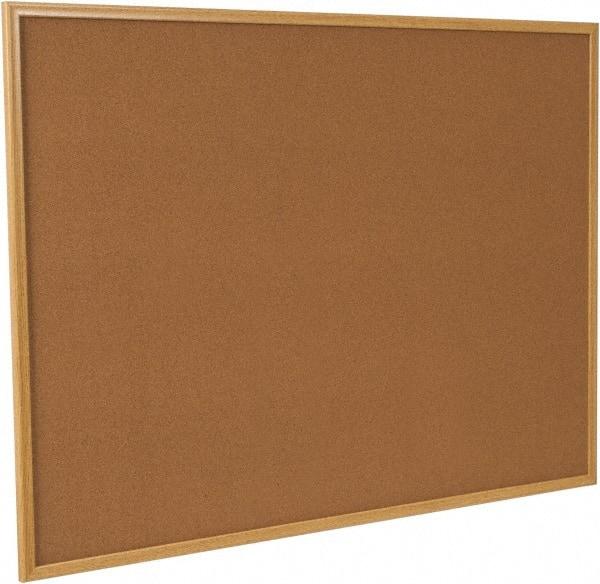 UNIVERSAL - 48" Wide x 36" High Open Cork Bulletin Board - Wood Frame, Natural Tan - Americas Industrial Supply