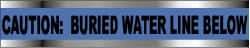 NMC - Caution: Buried Water Line Below, Detectable Underground Tape - 1,000 Ft. Long x 6 Inch Wide Roll, Polyethylene on Aluminum, 5 mil Thick, Blue - Americas Industrial Supply