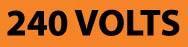 NMC - Electrical Markers Label - Legend: 240 Volts, English, Black & Orange, 9" Long x 2-1/4" High, Sign Muscle Finish - Americas Industrial Supply
