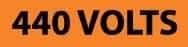 NMC - Electrical Markers Label - Legend: 440 Volts, English, Black & Orange, 9" Long x 2-1/4" High, Sign Muscle Finish - Americas Industrial Supply