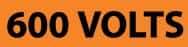 NMC - Electrical Markers Label - Legend: 600 Volts, English, Black & Orange, 9" Long x 2-1/4" High, Sign Muscle Finish - Americas Industrial Supply