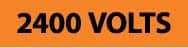 NMC - Electrical Markers Label - Legend: 2400 Volts, English, Black & Orange, 9" Long x 2-1/4" High, Sign Muscle Finish - Americas Industrial Supply