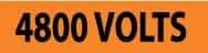 NMC - Electrical Markers Label - Legend: 4800 Volts, English, Black & Orange, 9" Long x 2-1/4" High, Sign Muscle Finish - Americas Industrial Supply
