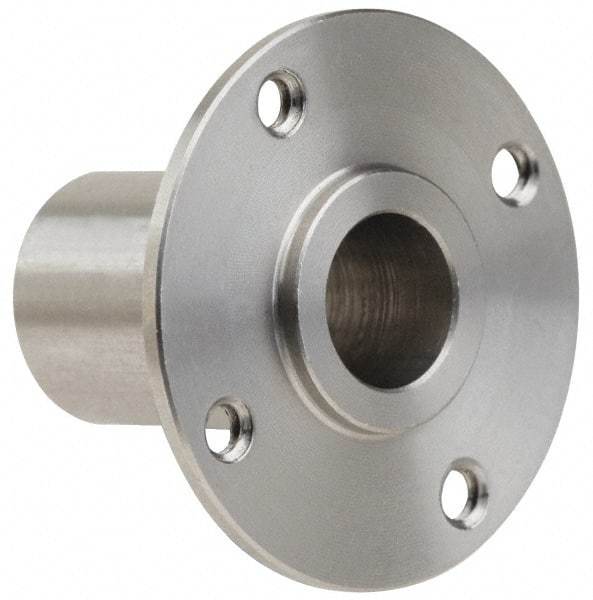 Gibraltar - 3/8" Pin Diam, #6-32 Mounting Hole, Round Flange, Stainless Steel Quick Release Pin Receptacle - 1" Between Mount Hole Center, 0.913" Depth, 9/16" Diam, Grade 303 - Americas Industrial Supply