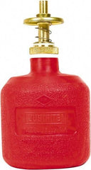 Justrite - 8 oz Brass Spill Proof Can - 5-1/2" High x 11-3/4" Diam, Red - Americas Industrial Supply