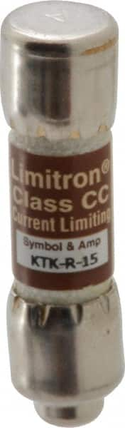 Cooper Bussmann - 600 VAC, 15 Amp, Fast-Acting General Purpose Fuse - Fuse Holder Mount, 1-1/2" OAL, 200 at AC (RMS) kA Rating, 13/32" Diam - Americas Industrial Supply