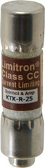 Cooper Bussmann - 600 VAC, 25 Amp, Fast-Acting General Purpose Fuse - Fuse Holder Mount, 1-1/2" OAL, 200 at AC (RMS) kA Rating, 13/32" Diam - Americas Industrial Supply