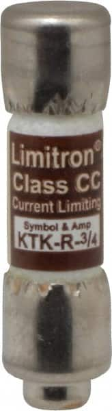 Cooper Bussmann - 600 VAC, 0.75 Amp, Fast-Acting General Purpose Fuse - Fuse Holder Mount, 1-1/2" OAL, 200 at AC (RMS) kA Rating, 13/32" Diam - Americas Industrial Supply