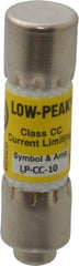 Cooper Bussmann - 150 VDC, 600 VAC, 10 Amp, Time Delay General Purpose Fuse - Fuse Holder Mount, 1-1/2" OAL, 20 at DC, 200 at AC (RMS) kA Rating, 13/32" Diam - Americas Industrial Supply