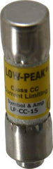 Cooper Bussmann - 150 VDC, 600 VAC, 15 Amp, Time Delay General Purpose Fuse - Fuse Holder Mount, 1-1/2" OAL, 20 at DC, 200 at AC (RMS) kA Rating, 13/32" Diam - Americas Industrial Supply