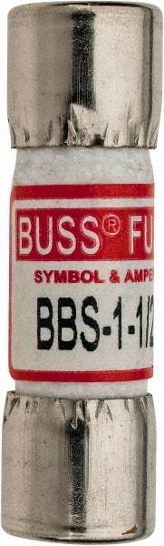 Cooper Bussmann - 600 VAC, 1.5 Amp, Fast-Acting General Purpose Fuse - Fuse Holder Mount, 1-3/8" OAL, 10 at AC kA Rating, 13/32" Diam - Americas Industrial Supply