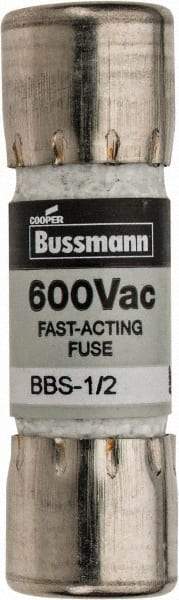 Cooper Bussmann - 600 VAC, 0.5 Amp, Fast-Acting General Purpose Fuse - Fuse Holder Mount, 1-3/8" OAL, 10 at AC kA Rating, 13/32" Diam - Americas Industrial Supply