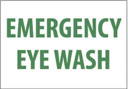 NMC - "Emergency Eye Wash", 10" Long x 14" Wide, Rigid Plastic Safety Sign - Rectangle, 0.05" Thick, Use for First Aid - Americas Industrial Supply