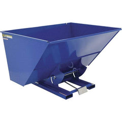 Vestil - 6,000 Lb Load Capacity, 3 Cu Yd, Steel Self-Dumping Hopper - 81-7/16" Wide x 66-13/16" Long x 50-5/8" High, Blue - Americas Industrial Supply