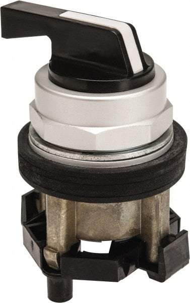 Eaton Cutler-Hammer - 30-1/2mm Mount Hole, 3 Position, Lever Operated, Selector Switch Only - Black, Maintained (MA) - Maintained (MA) - Maintained (MA), Nonilluminated, Oil and Watertight - Americas Industrial Supply