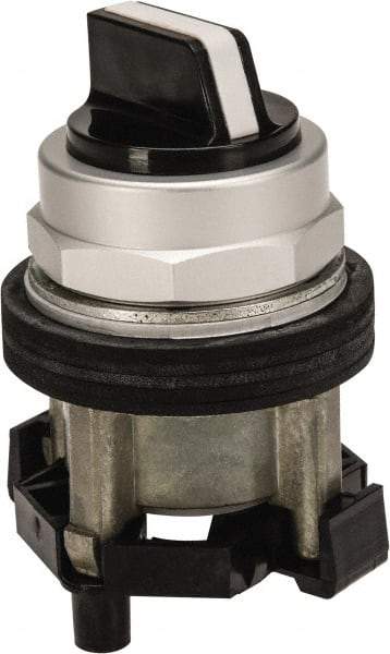 Eaton Cutler-Hammer - 30-1/2mm Mount Hole, 2 Position, Knob Operated, Selector Switch Only - Black, Maintained (MA) - Momentary (MO), Nonilluminated, Oil and Watertight - Americas Industrial Supply