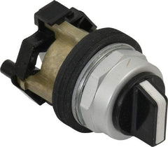 Eaton Cutler-Hammer - 30-1/2mm Mount Hole, 3 Position, Knob Operated, Selector Switch Only - Black, Maintained (MA) - Maintained (MA) - Momentary (MO), Nonilluminated, Oil and Watertight - Americas Industrial Supply