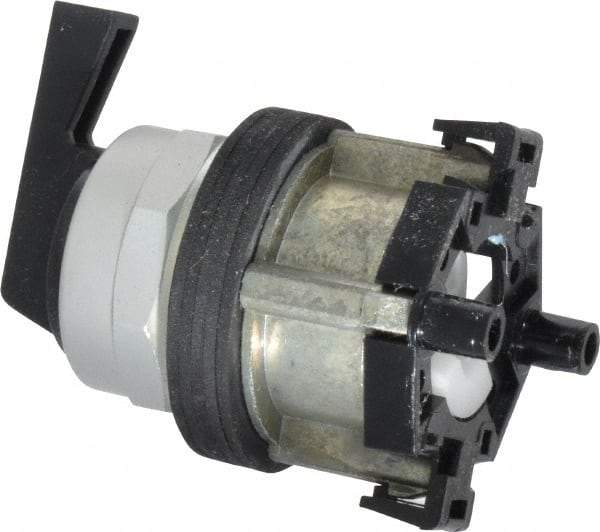Eaton Cutler-Hammer - 30-1/2mm Mount Hole, 3 Position, Lever Operated, Selector Switch Only - Black, Momentary (MO) - Maintained (MA) - Momentary (MO), Nonilluminated, Oil and Watertight - Americas Industrial Supply